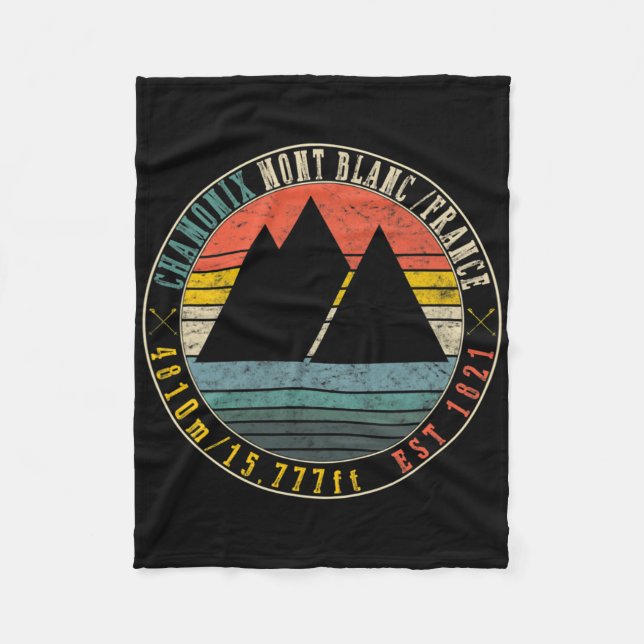 Chamonix Valley Mont Blanc France Skiing Snowboard Fleece Blanket (Front)