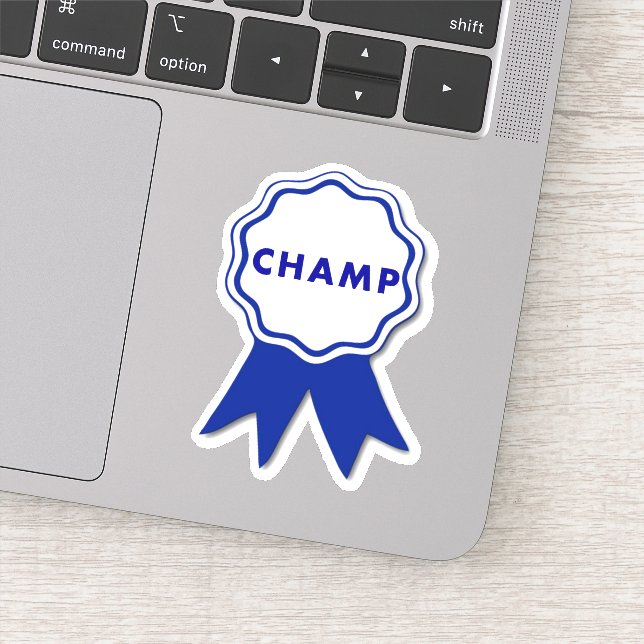 Champ Blue Ribbon Sticker (Detail)