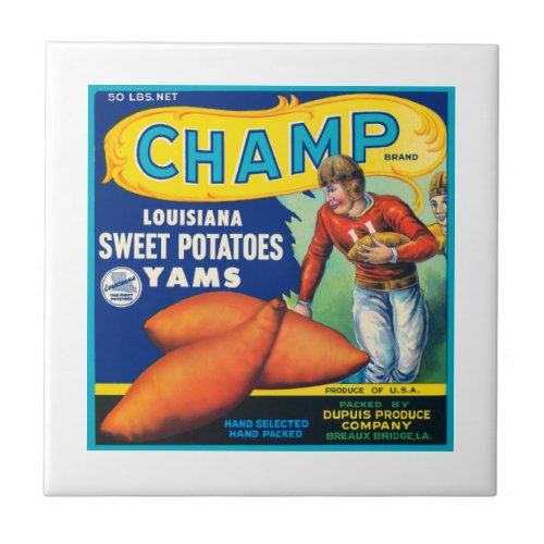 Champ Fruit Crate Label Ceramic Tile