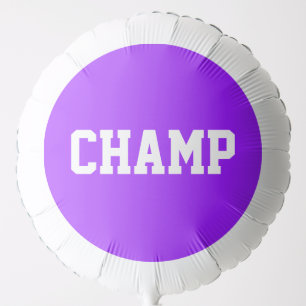 CHAMP Sporty Athletic White Text On Bright Purple Balloon
