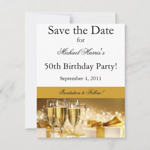 Champaagne Save the Date Invitation