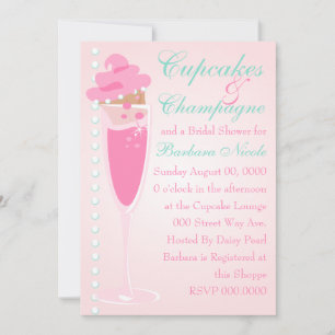 Champage, Cupcakes & Pearls Invitation