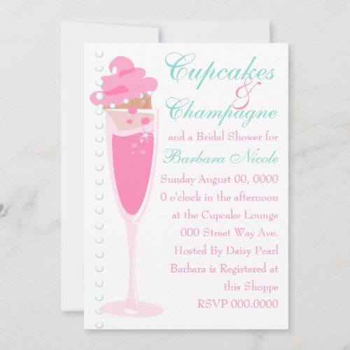 Champage, Cupcakes &amp; Pearls Personalized Announcement