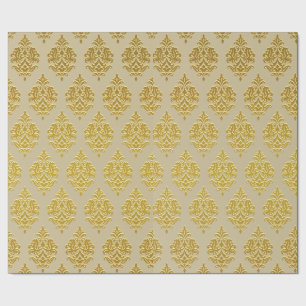 Champagn Damask Wrapping Paper