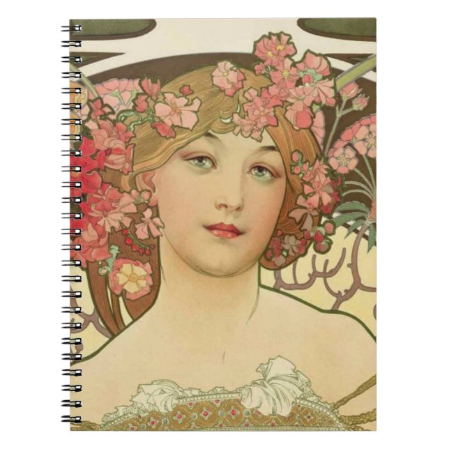 Champagne Alphonse Mucha Notebook (Front)