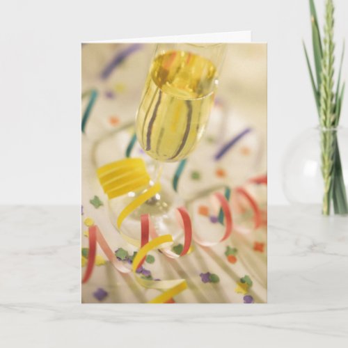 Champagne and Confetti New Year Greeting Card