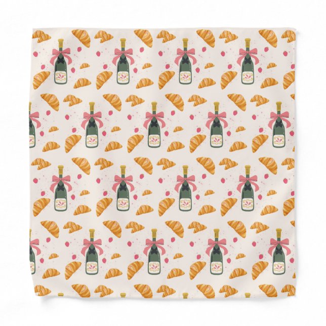 Champagne and Croissants Bandana (Front)