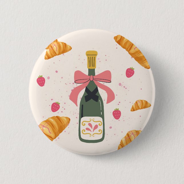 Champagne and Croissants Button (Front)