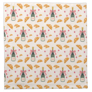 Champagne and Croissants Cloth Napkin