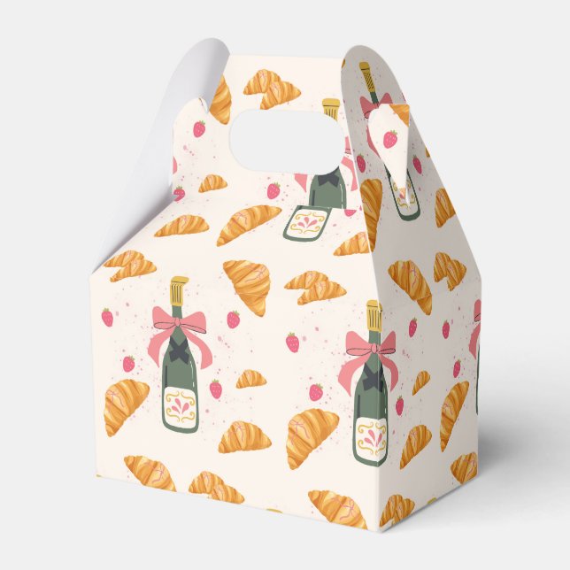 Champagne and Croissants Favor Boxes (Front Side)