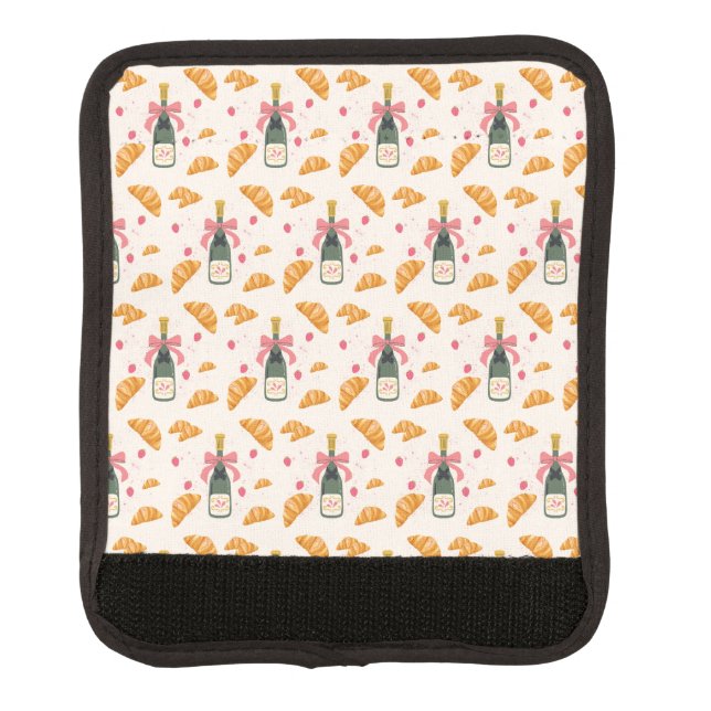 Champagne and Croissants Luggage Handle Wrap (Front)