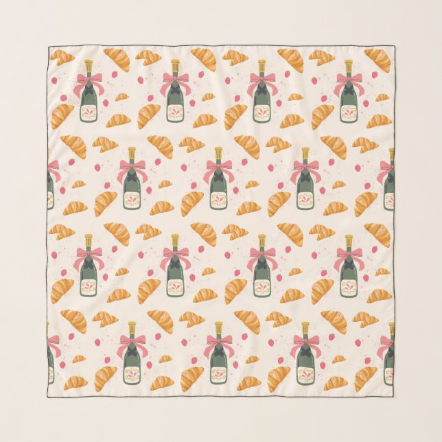 Champagne and Croissants Scarf (Front)