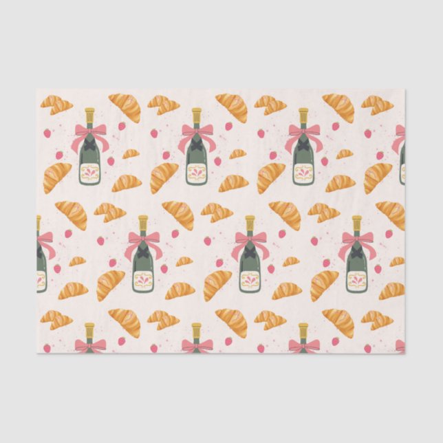 Champagne and Croissants Tissue Paper (Front)