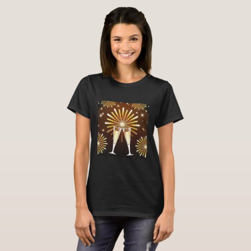 Champagne and Fireworks Celebration Party T_Shirt