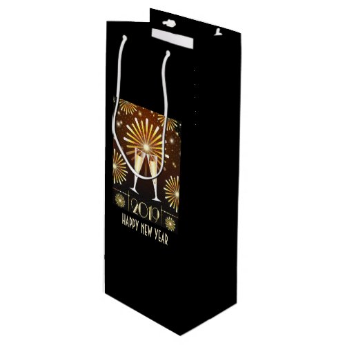 Champagne and Fireworks New Years Eve 2019 Wine Gift Bag