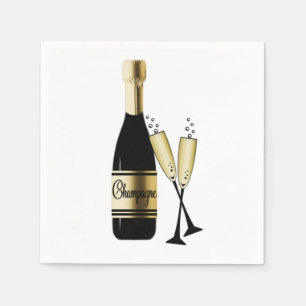 Champagne and Flutes Napkins