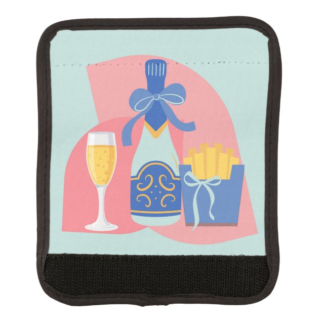 Champagne and Fries Bougie Luggage Handle Wrap (Front)