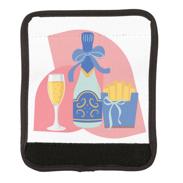 Champagne and Fries Luggage Handle Wrap (Front)