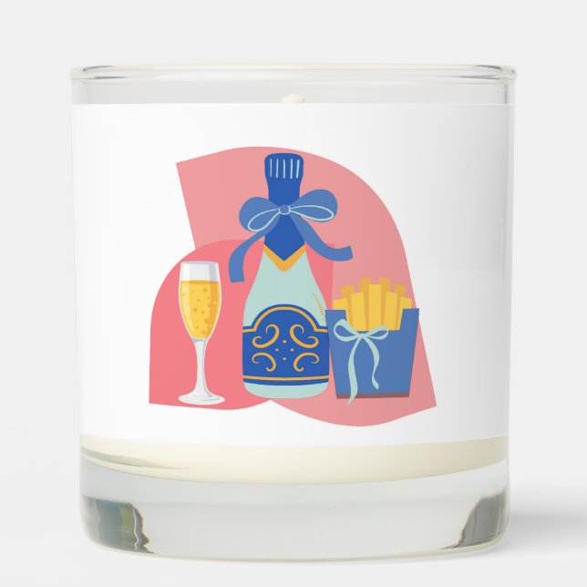 Champagne and Fries Scented Candle (Front)