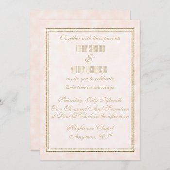 Champagne And Gold Elegant Wedding Invitation by DesignedwithTLC at Zazzle