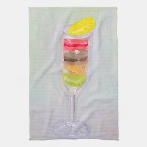 Champagne and Macaroons Kitchen Towel