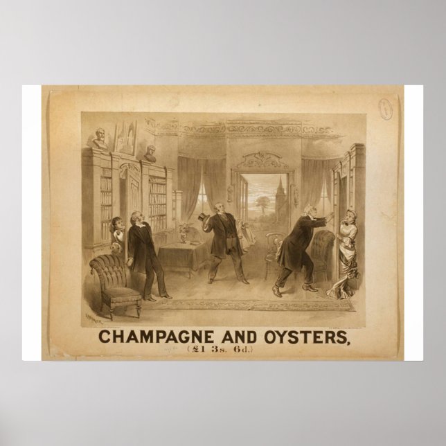 Champagne and Oysters Retro Theater Poster (Front)