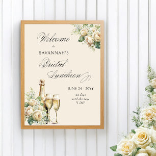 Champagne and Roses Bridal Luncheon Welcome Poster