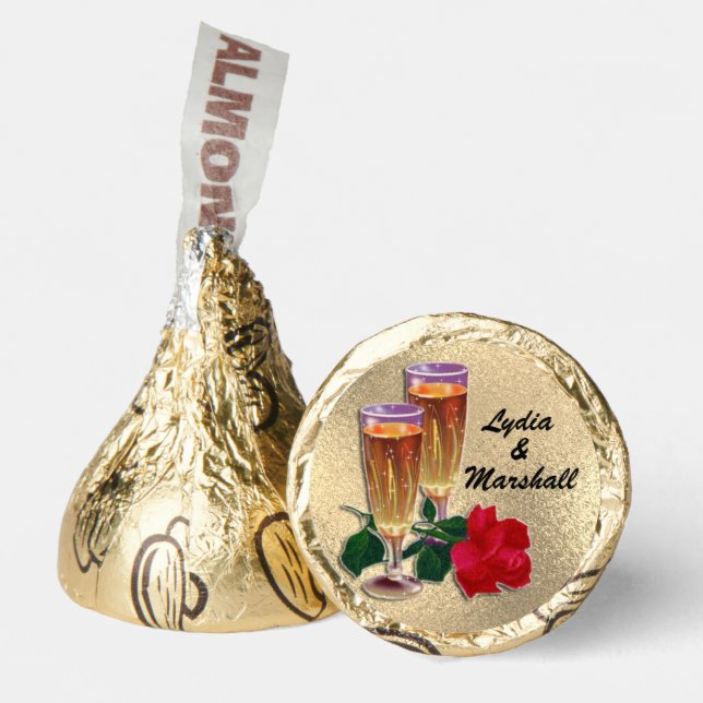 Champagne And Roses Gold Hershey®'s Kisses® (Front)