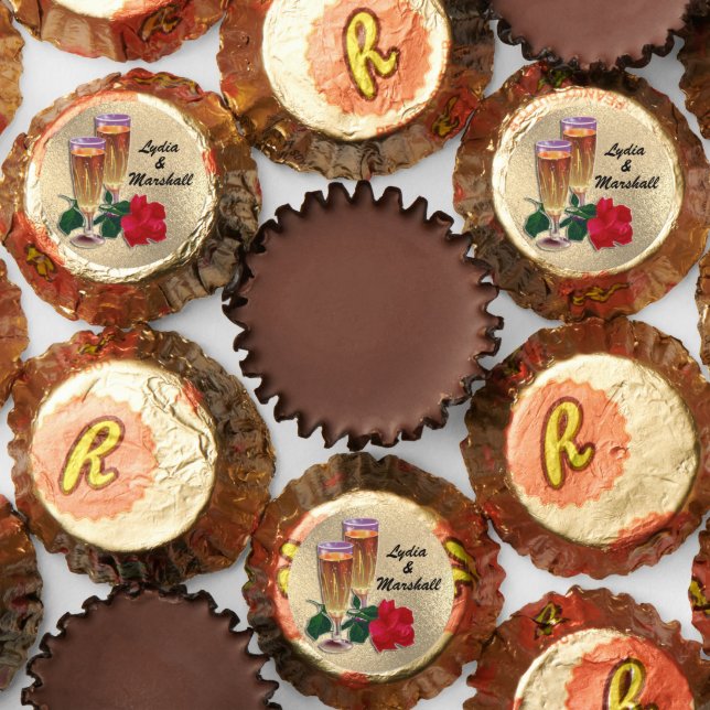 Champagne And Roses Gold Reese's Peanut Butter Cups (Assorted)