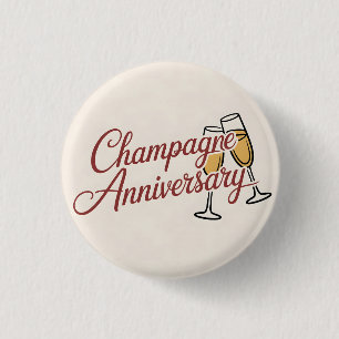 Champagne Anniversary Celebration Script Graphic Button