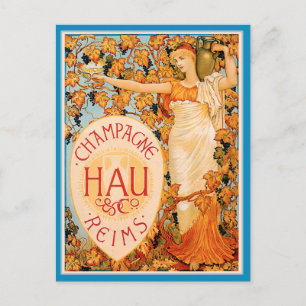 Champagne Art Nouveau Poster Art Postcard