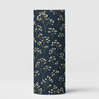 Champagne Baby's Breath Scatter Pillar Candle