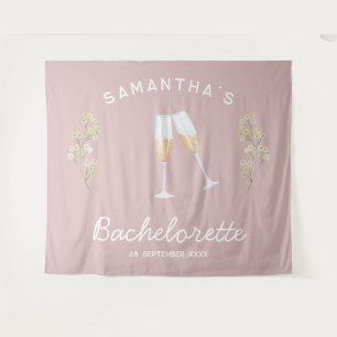 Champagne Bachelorette Party Backdrop Boho Floral