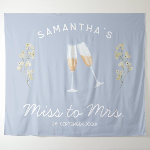 Champagne Bachelorette Party Miss to Mrs Floral Tapestry