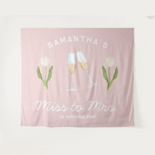 Champagne Bachelorette Party Miss to Mrs Tulip Tapestry