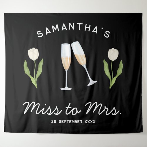 Champagne Bachelorette Party Miss to Mrs Tulip Tapestry