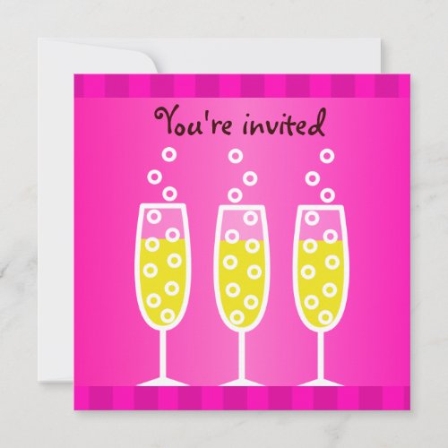 Champagne Bachelorette Pink Custom Announcements