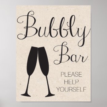 Champagne Bar Wedding Sign by AestheticJourneys at Zazzle