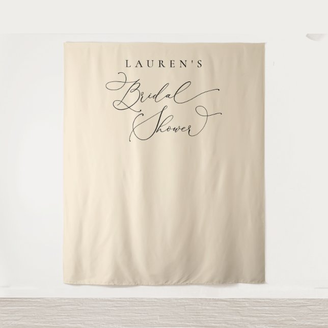 Champagne Beige Bridal Shower Photo Backdrop (Front)