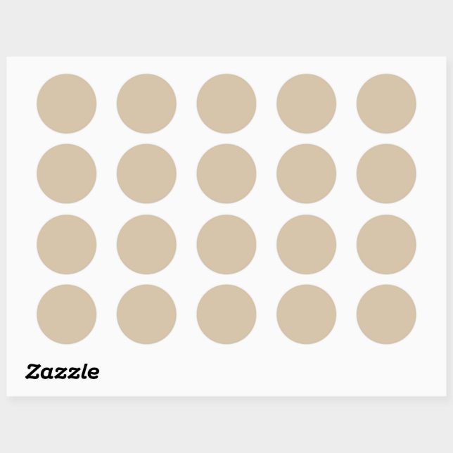 Champagne Beige  Classic Round Sticker (Sheet)