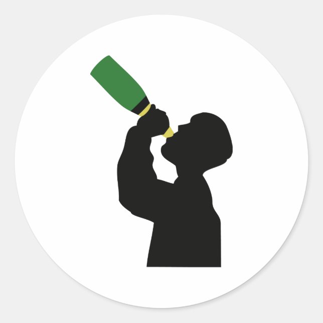 champagne birthday boozer classic round sticker (Front)