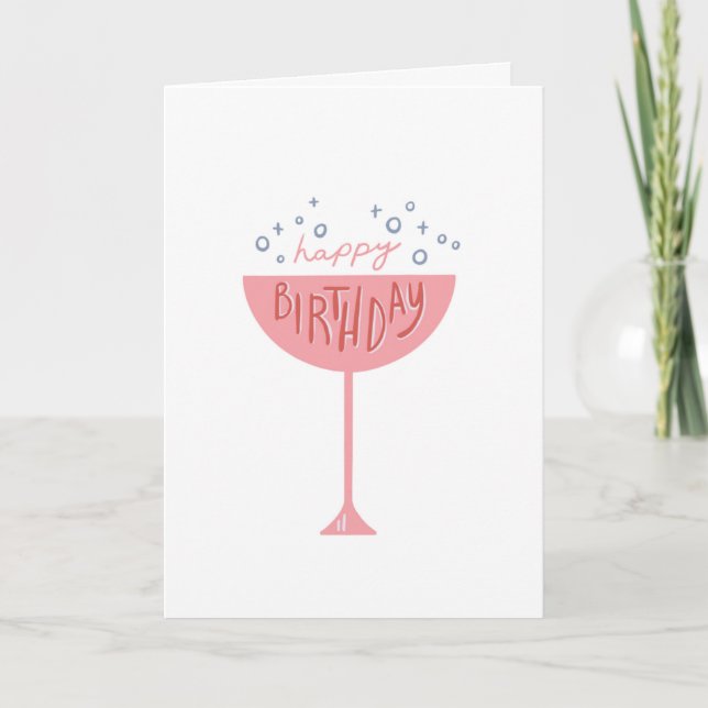 Champagne Birthday Card (Front)