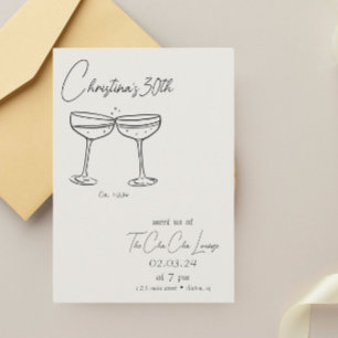 Champagne Birthday Invitation