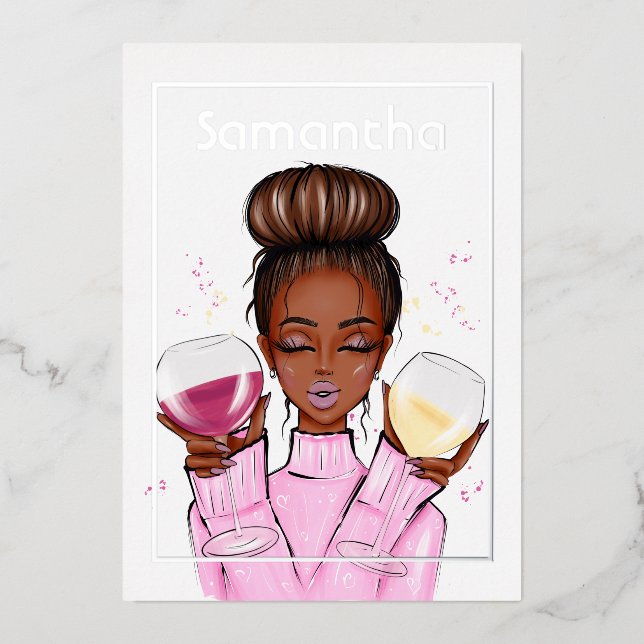 Champagne Birthday Party Foil Invitation (Front)