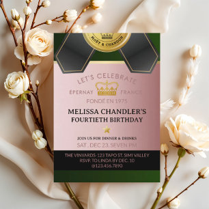 Champagne Birthday, Sip Sip Hooray, Surprise Invitation