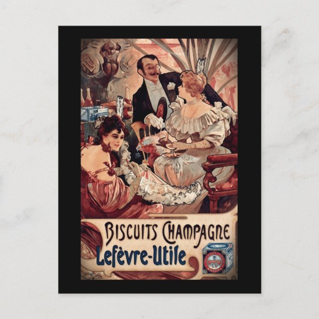 Champagne Biscuits 1896 Postcard (Front)