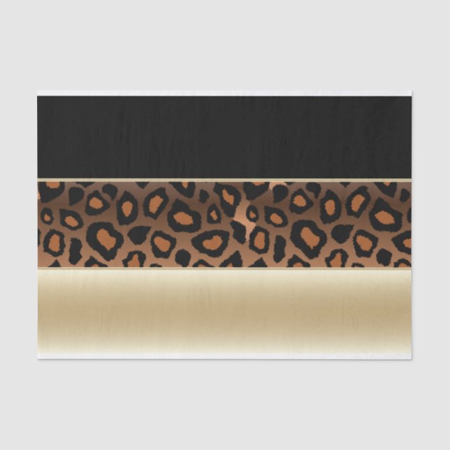 Champagne, Black and Jaguar Print Tissue Paper (Front)