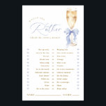 Champagne Blue Bow Would She Rather Game Digital Poster<br><div class="desc">This Would She Rather bridal shower game showcases a luxurious gold champagne look paired with a soft blue bow detail. Guests will enjoy guessing the bride’s preferences while celebrating in a stylish,  romantic,  and sophisticated atmosphere.</div>