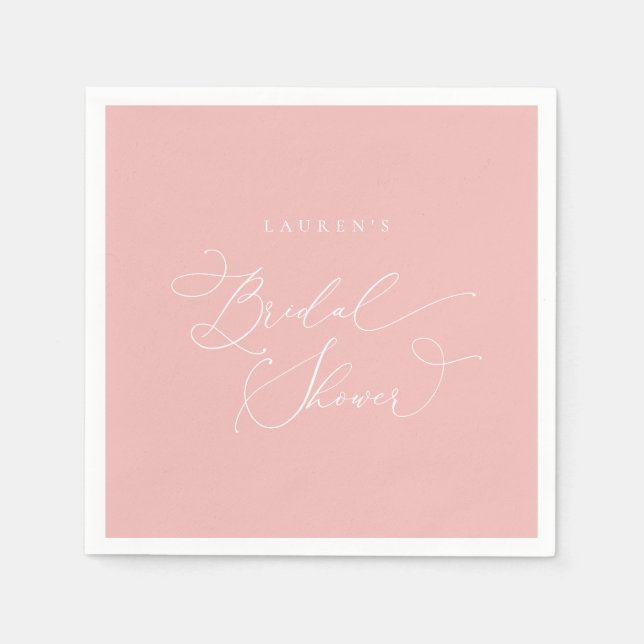 Champagne Blush Modern Bridal Shower Napkins (Front)