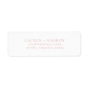 Champagne Blush Pink and White Return Address Label